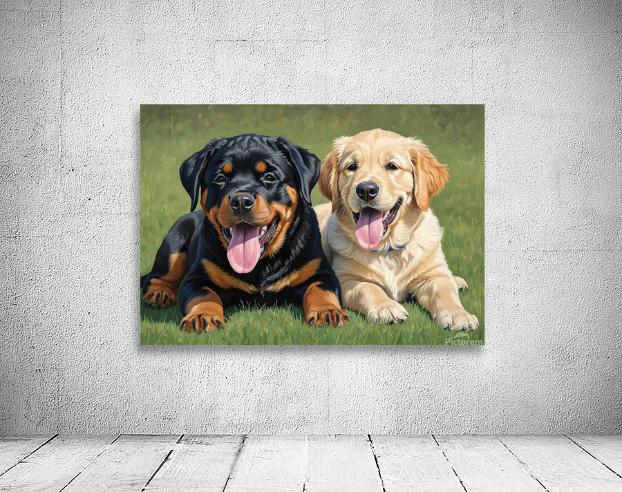 Exhausted Rottweiler Puppy Rests After Fun Playtime Wall Preview