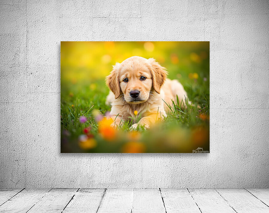 Golden Puppy Discovers The Perfect Stretch Position Wall Preview