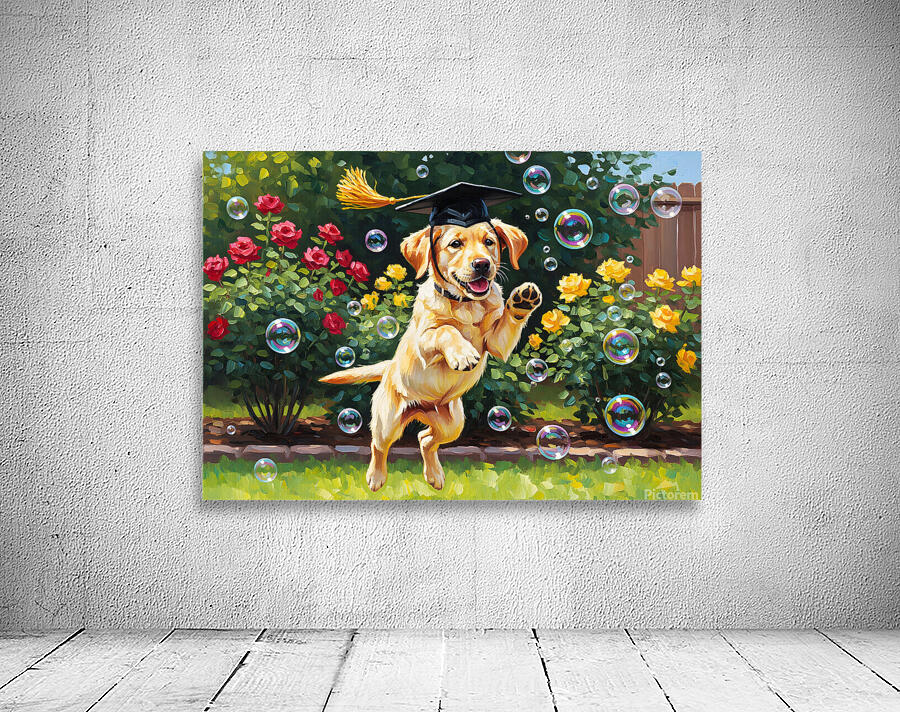 Celebrating Puppy Graduate Jumps For Joy Wall Preview