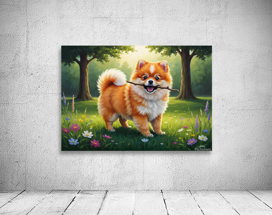 Pomeranian Puppy Discovers Perfect Stick Wall Preview