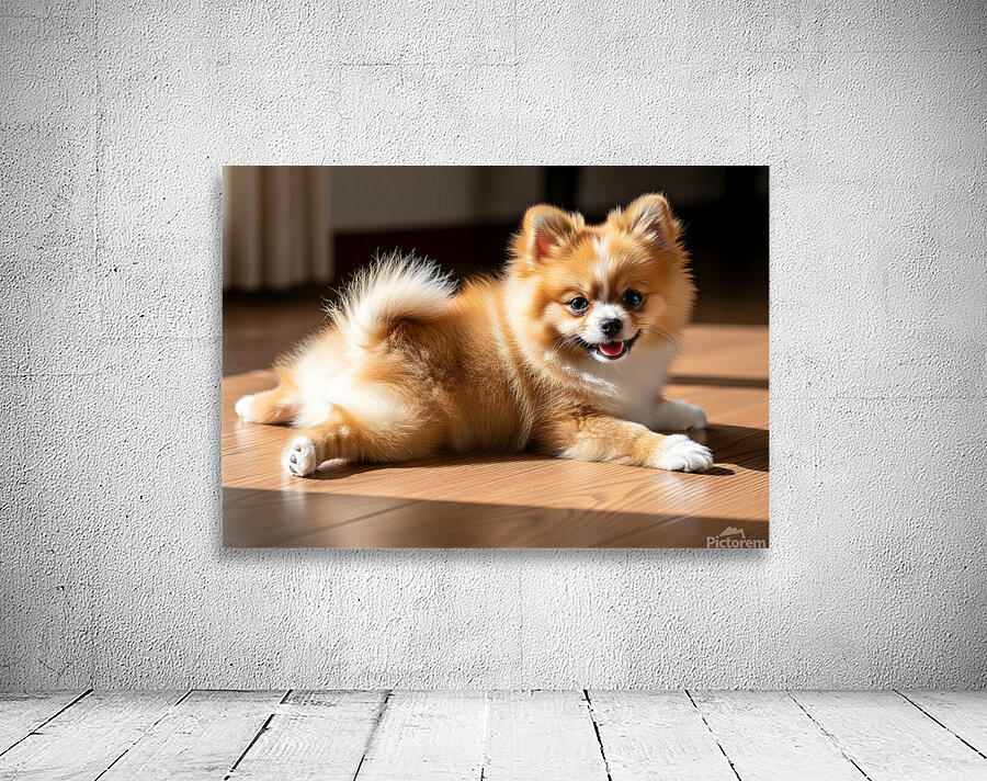 Pomeranian Puppy Returns To Beloved Sploot Position Wall Preview