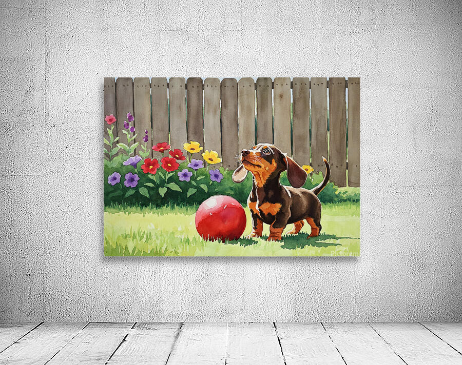 Dachshund Puppy Discovers Giant Red Ball Wall Preview