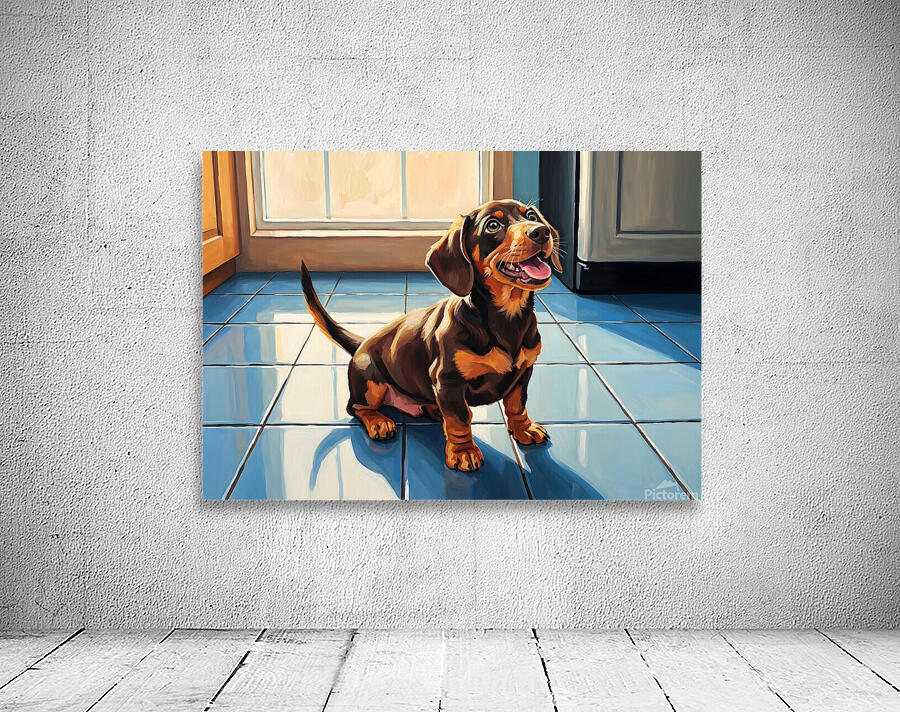 Dachshund Puppy Waiting For Special Treat Wall Preview