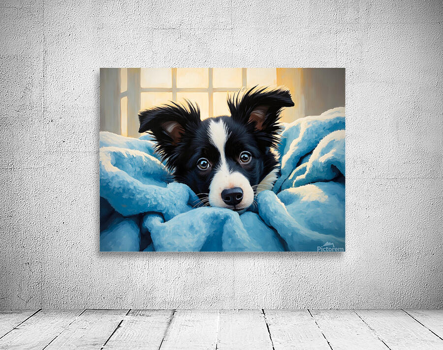 Border Collie Puppy Discovers Cozy Blanket Fort Wall Preview