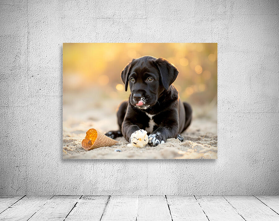 Happy Cane Corso Puppy Cleans Up After Ice Cream Adventure Wall Preview