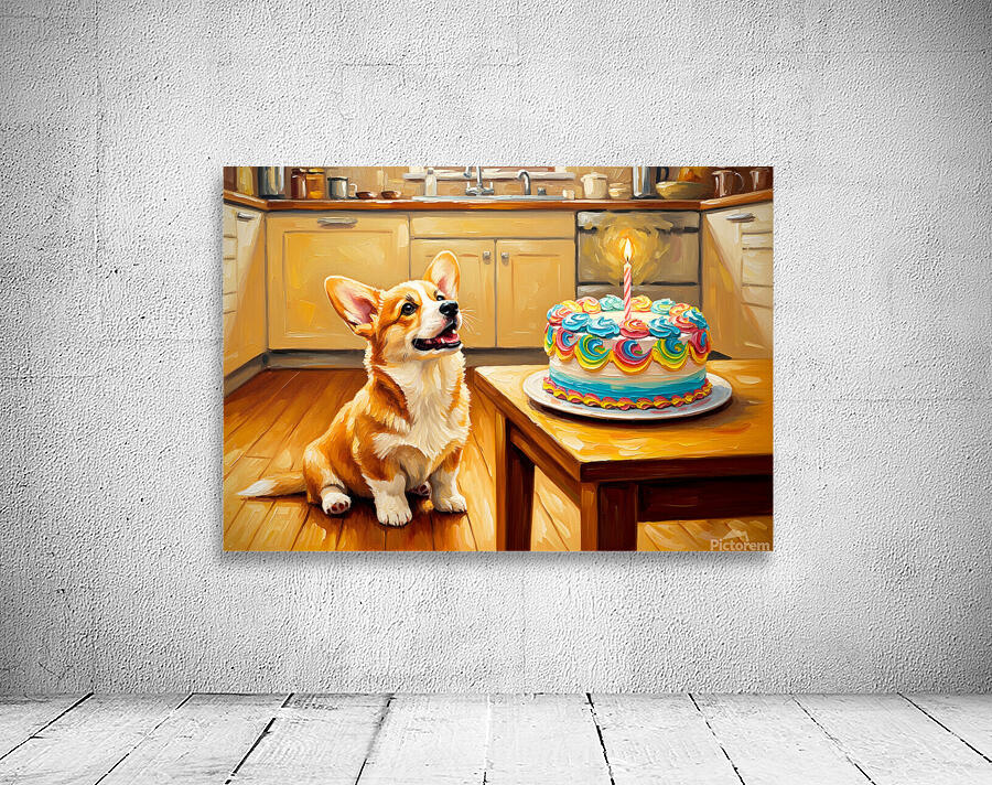 Corgi Puppy Discovers Birthday Cake Wall Preview