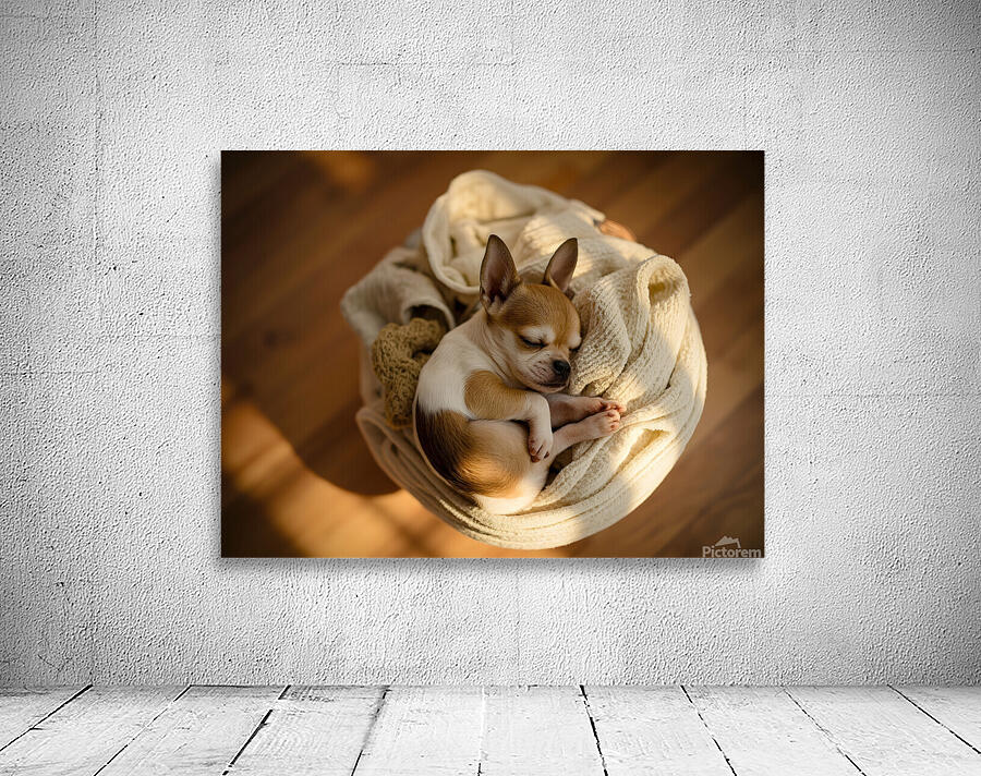 Chihuahua Puppy Naps On Laundry Pile Wall Preview