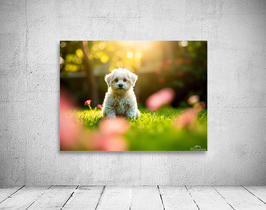 Bichon Puppy Begins Stay Training In Garden Wall Preview