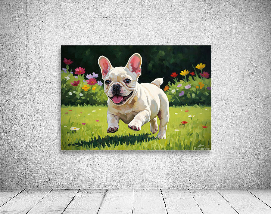 French Bulldog Puppy Running In Sunny Yard Wall Preview