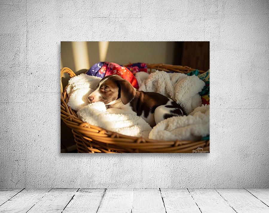 German Shorthaired Pointer Puppy Discovers Cozy Basket Wall Preview