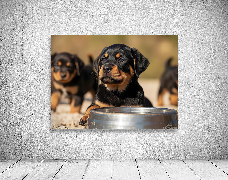 Rottweiler Puppy Feels Refreshed And Happy Wall Preview