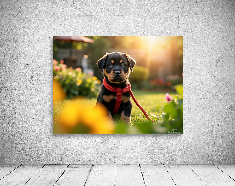 Rottweiler Puppy Gets Tangled In Red Leash Wall Preview