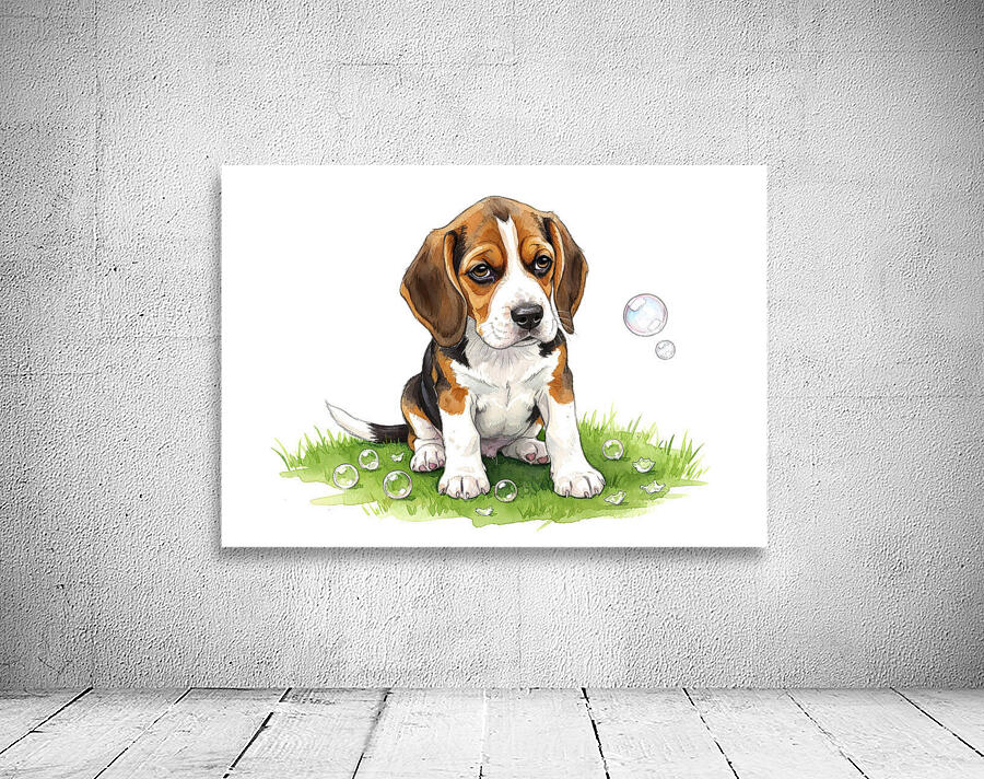 Beagle Puppy Confused After Bubbles Pop Away Wall Preview