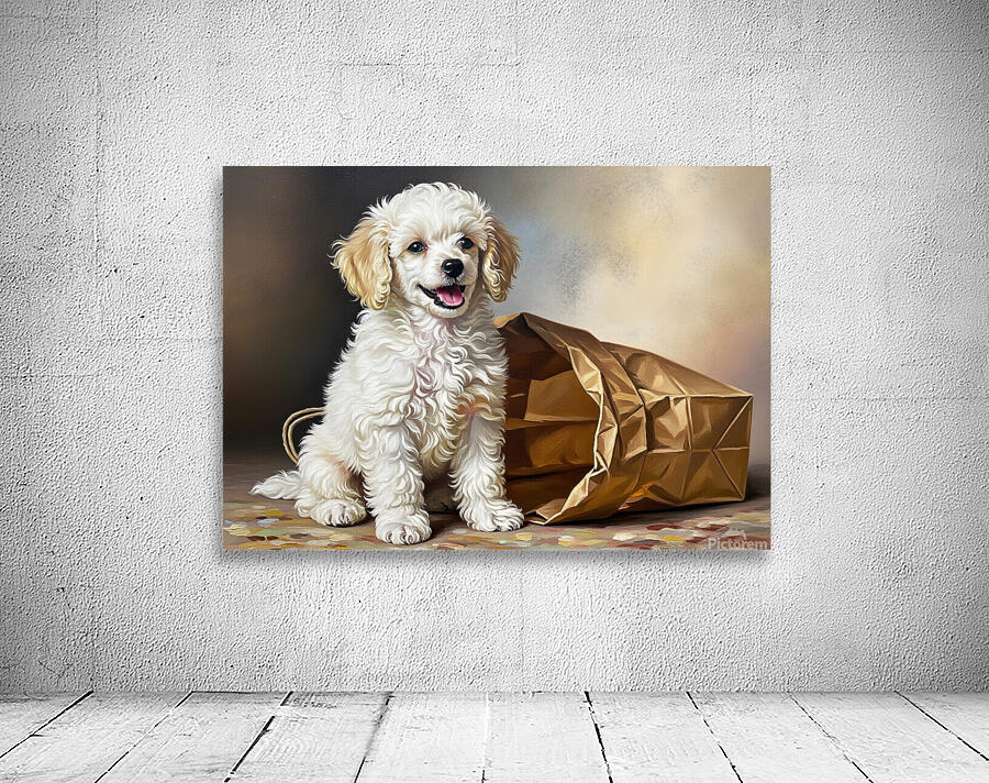 Triumphant Poodle Puppy Completes Paper Bag Adventure Wall Preview