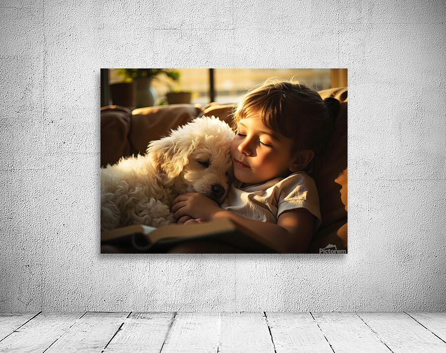 Poodle Puppy Dreams During Story Time Wall Preview