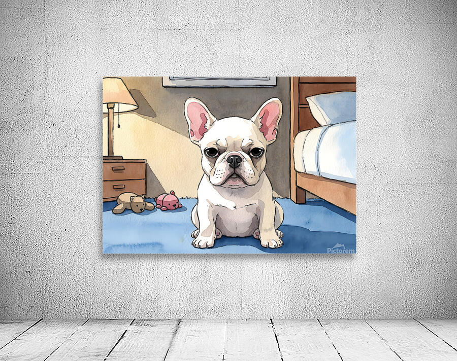 French Bulldog Puppy Getting Sleepy At Bedtime Wall Preview