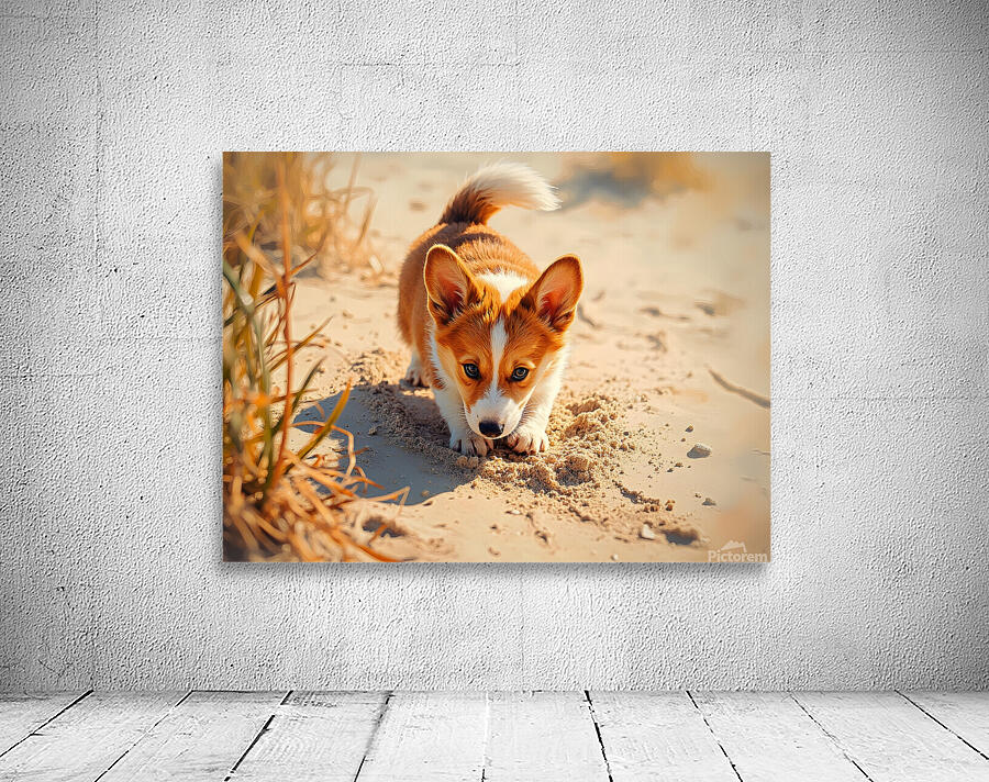 Proud Corgi Pup Admires Digging Achievement Wall Preview