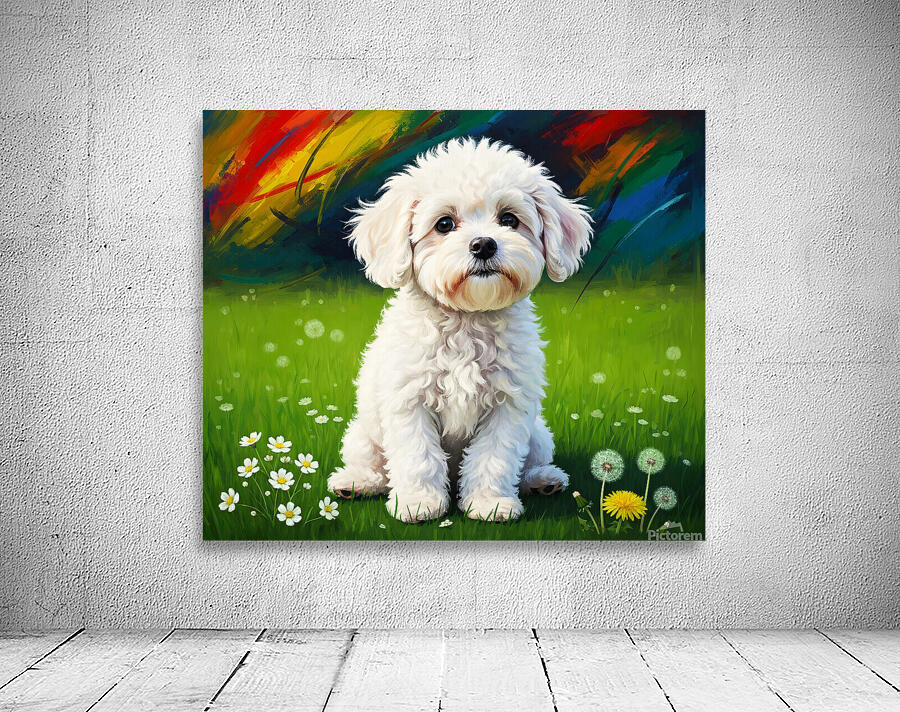 Sleepy Bichon Frise Puppy Resting Peacefully Wall Preview