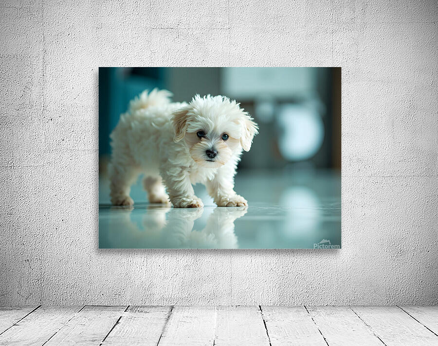 Bichon Frise Puppy Discovers His Reflection Wall Preview
