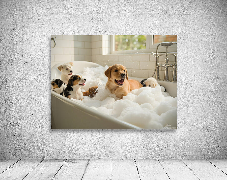 Labrador Puppys First Bath Time Adventure Wall Preview