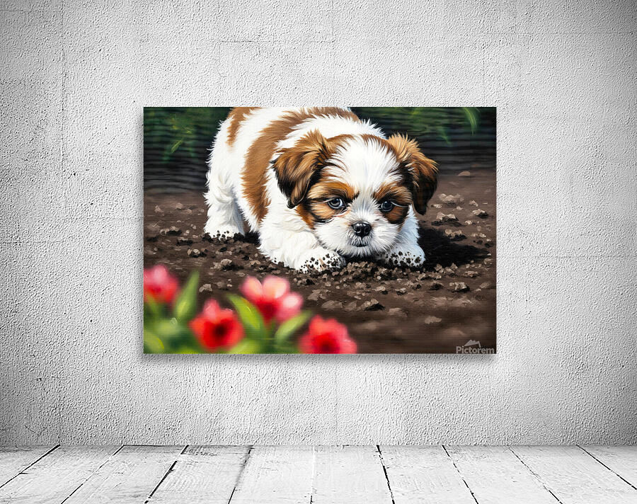 Shih Tzu Puppy Ready To Help In The Garden Wall Preview