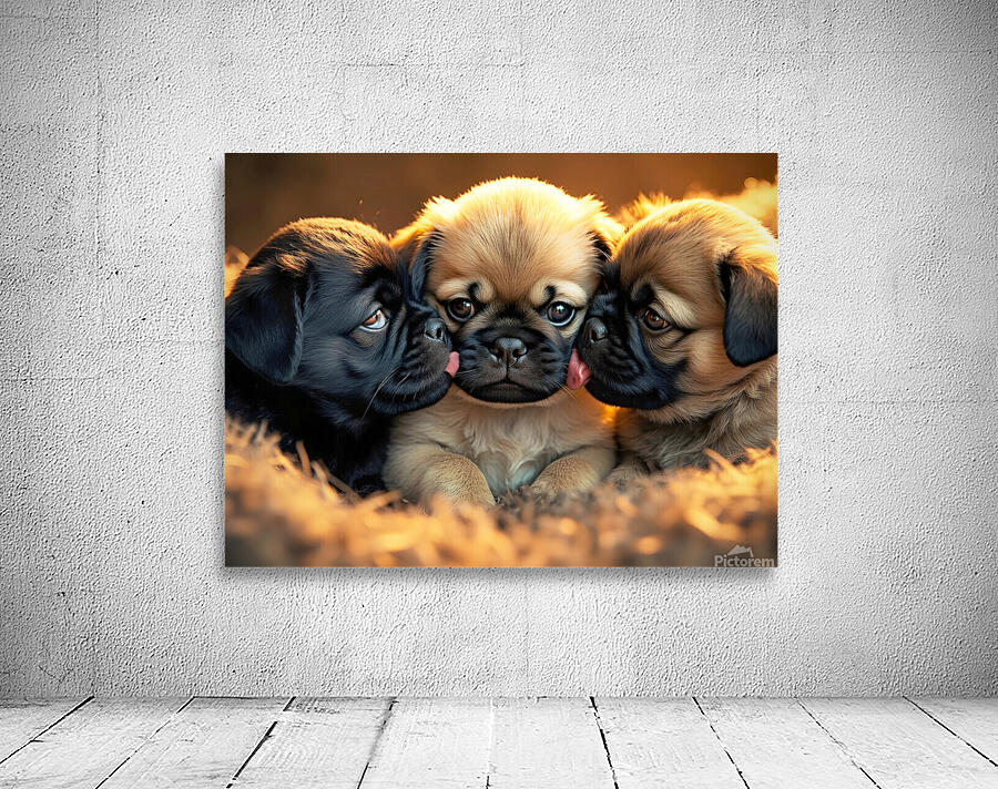 Pug Puppy Rests After Exciting Play Session Wall Preview