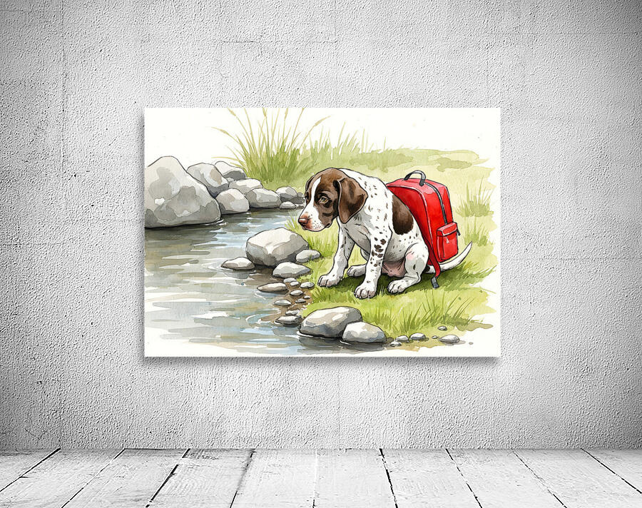 Adventurous German Shorthaired Pointer Puppy Rests After Day Of Exploring Wall Preview