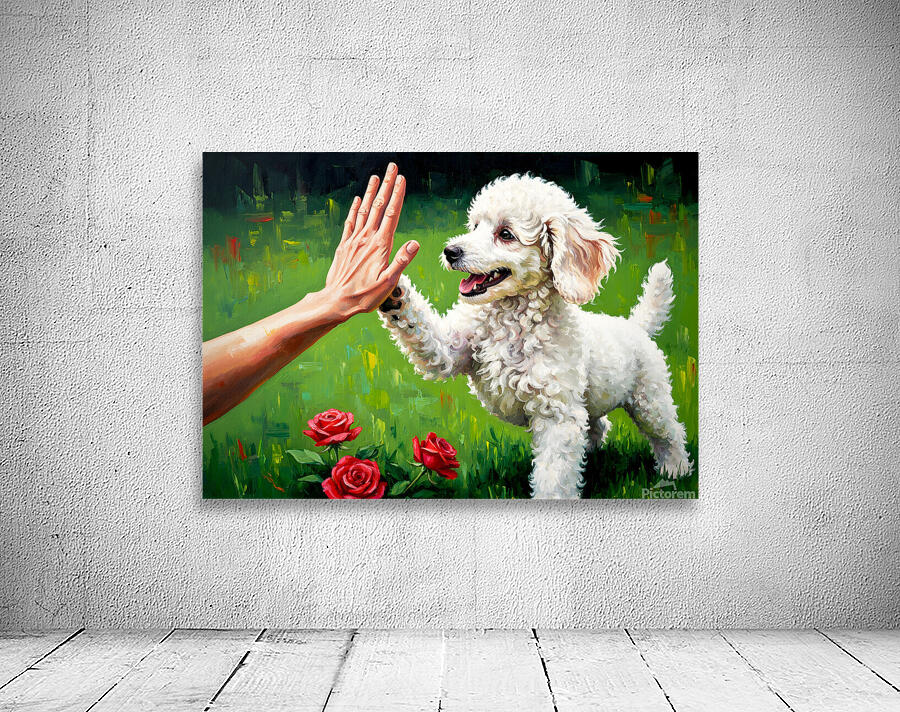 Triumphant Poodle Puppy Celebrates Success Wall Preview