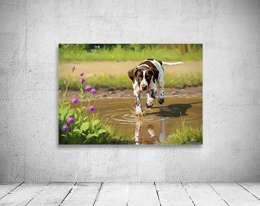 German Shorthaired Pointer Puppy Discovers Muddy Puddle Wall Preview