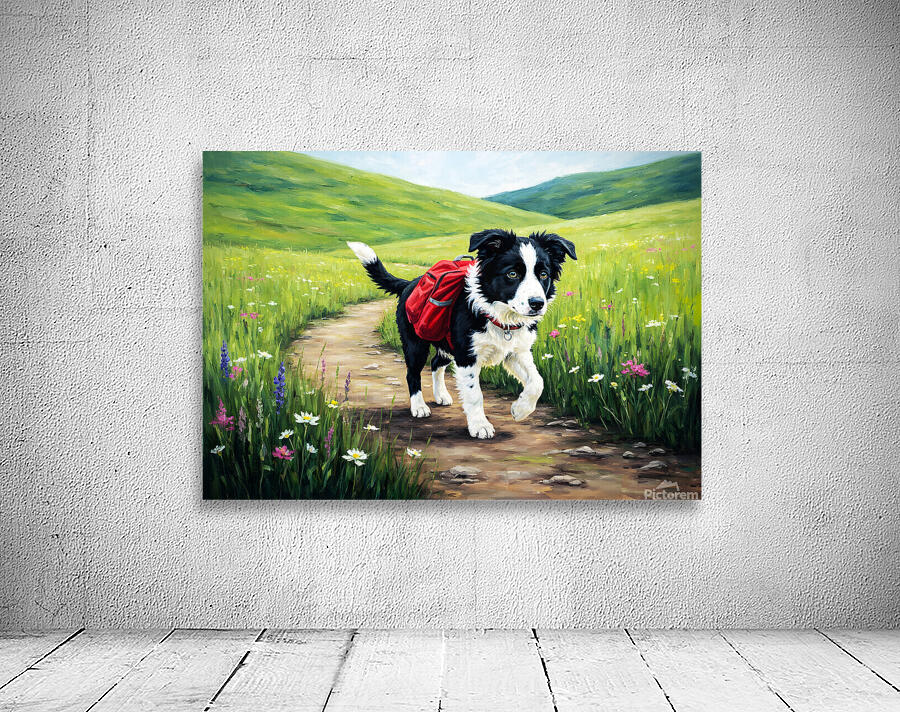 Border Collie Puppy Ready For Adventure Wall Preview