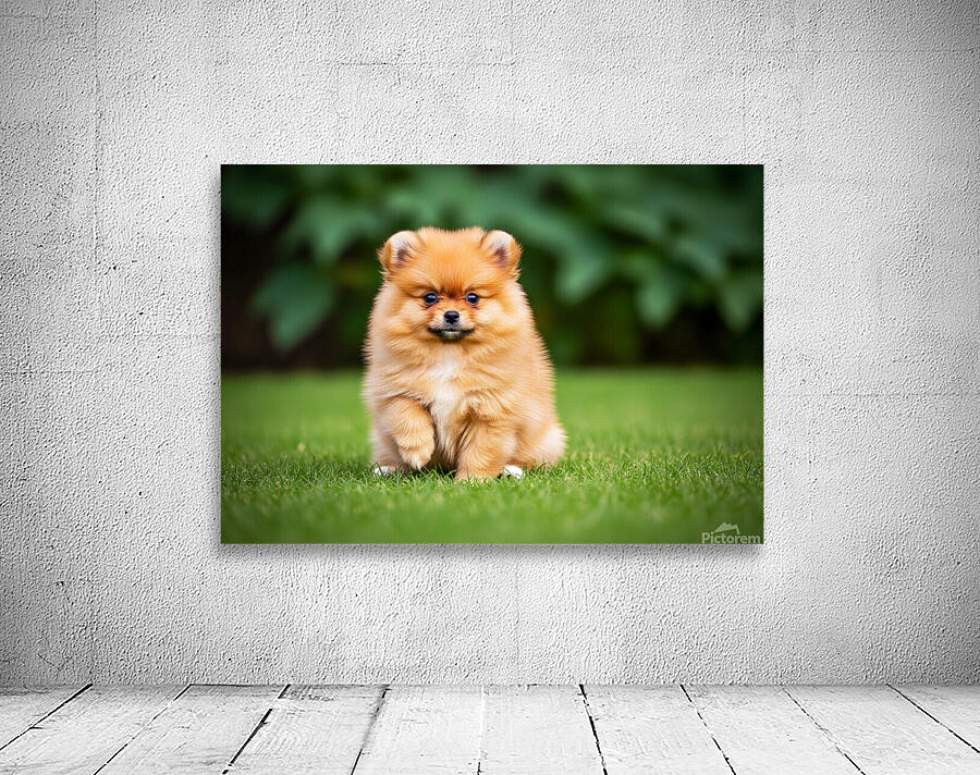 Pomeranian Puppy Sees Extended Hand Wall Preview