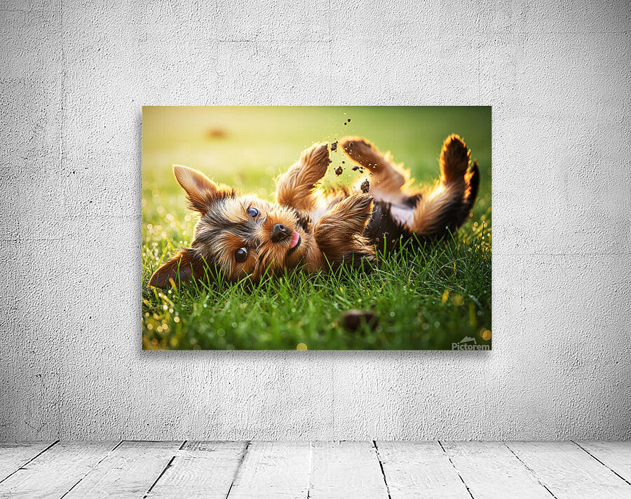 Tired Yorkshire Terrier Heads Home Wall Preview