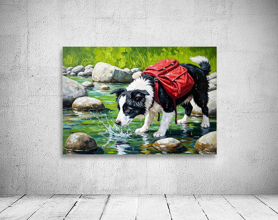 Sleepy Border Collie Puppy Rests Under The Oak Tree Wall Preview