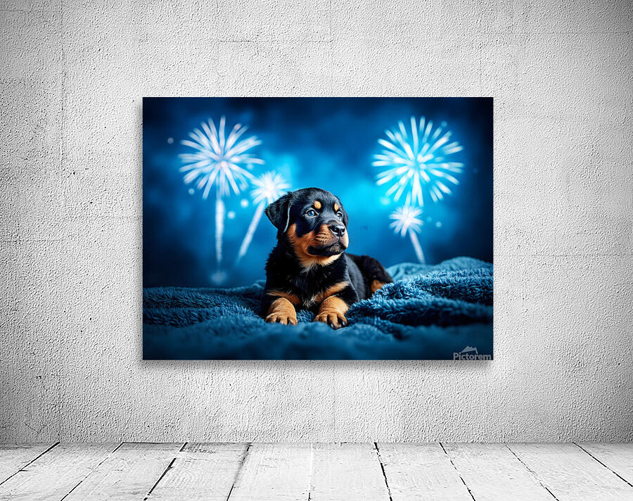 Rottweiler Puppy Completes Fireworks Adventure Wall Preview