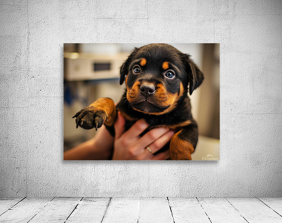 Rottweiler Puppys First Vet Visit Wall Preview