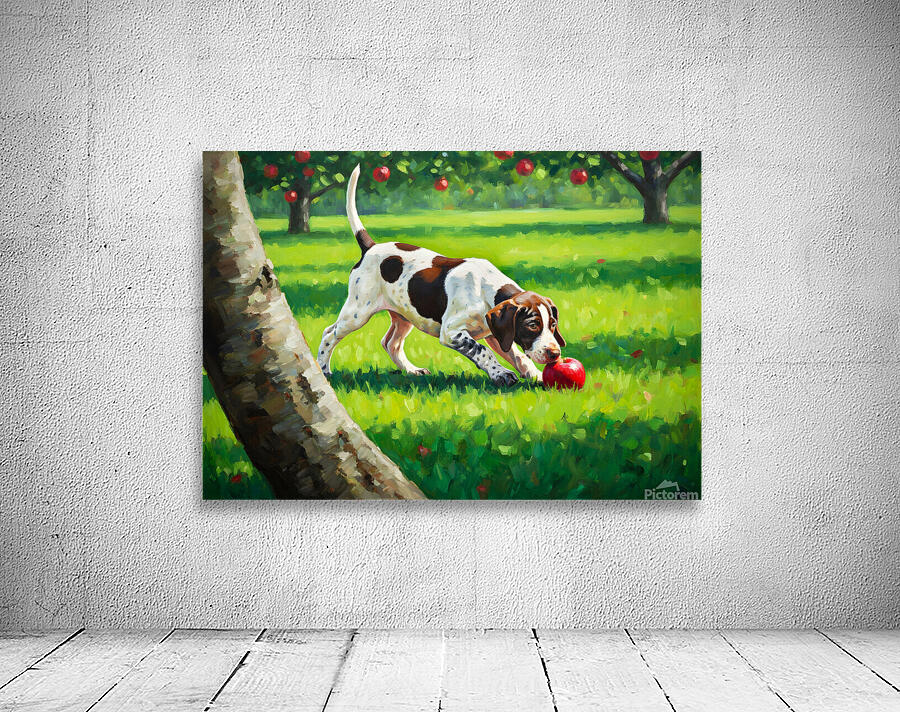 German Shorthaired Pointer Puppy Discovers Apple Orchard Wall Preview
