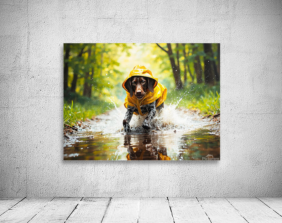 German Shorthaired Pointer Puppy Ready For Rainy Adventure Wall Preview