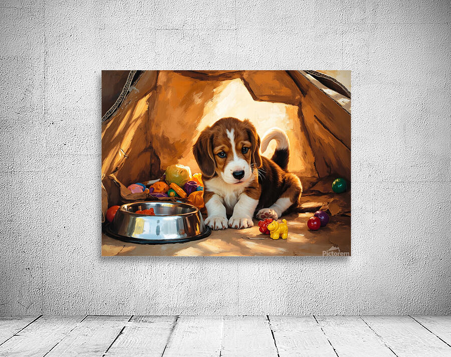 Beagle Puppy Discovers Perfect Hiding Spot Wall Preview