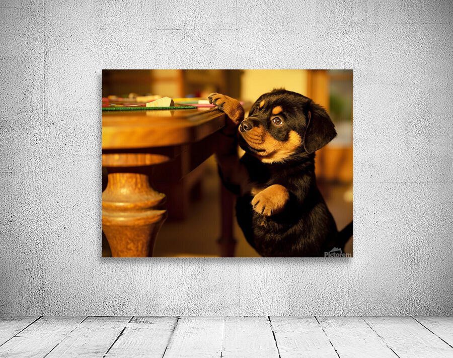 Rottweiler Puppy Discovers Family Game Night Wall Preview