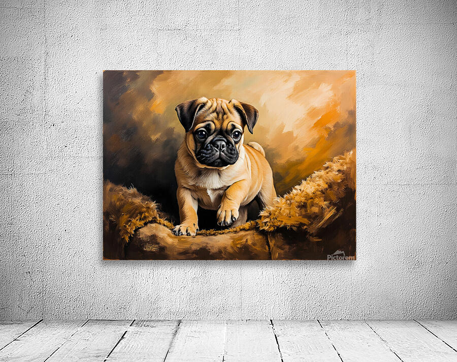 Pug Puppy Falls Asleep After Evening Entertainment Wall Preview