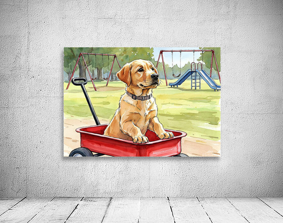 Happy Puppy Relaxes After Fun Adventure Wall Preview