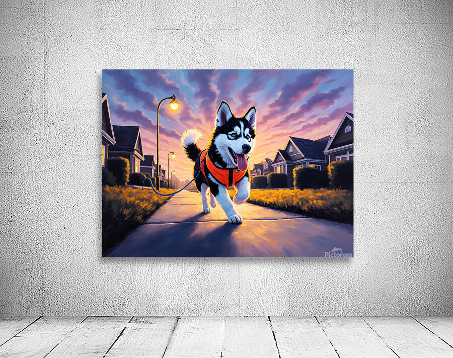 Husky Puppy Ready For Evening Adventure Wall Preview