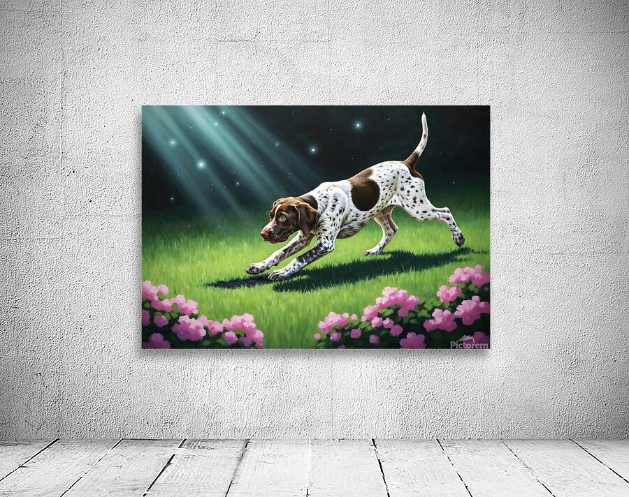 German Shorthaired Pointer Puppy Discovers Night Shadows Wall Preview