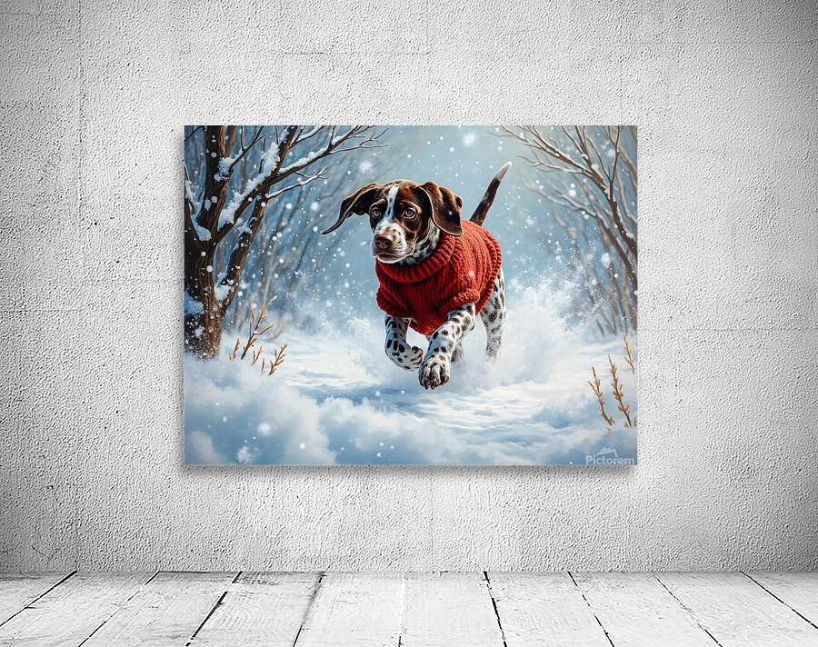 Sleepy Puppy Rests After Snow Adventure In Sweater Wall Preview