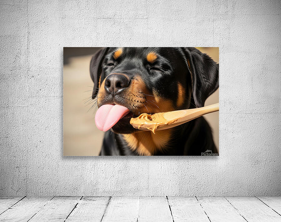 Happy Rottweiler Puppy After Tasty Discovery Wall Preview