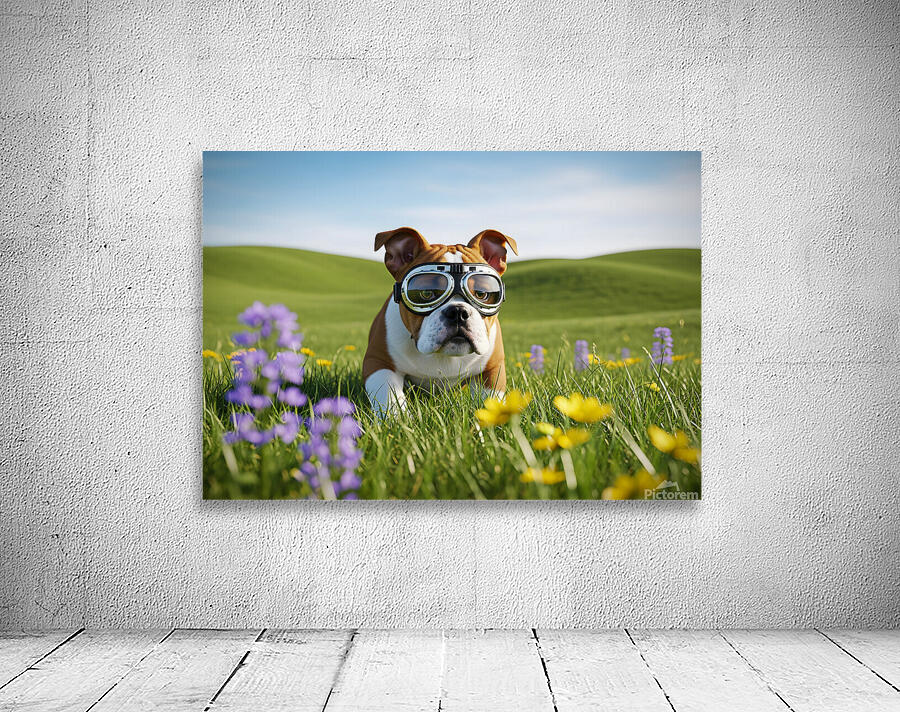 Bulldog Puppy Ready For Takeoff Adventure Wall Preview