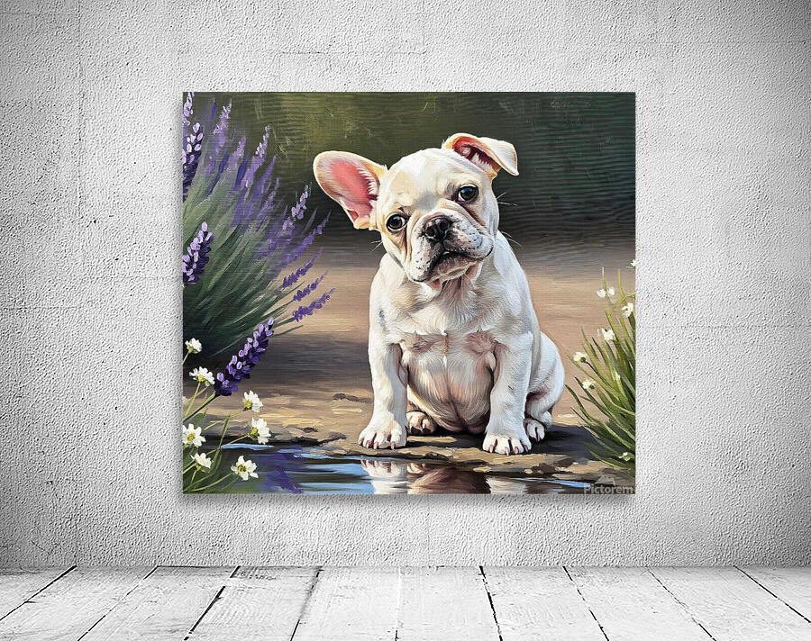 Happy French Bulldog Puppy Understands His Reflection Wall Preview