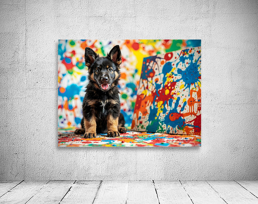 German Shepherd Puppy Gets Clean After Art Adventure Wall Preview