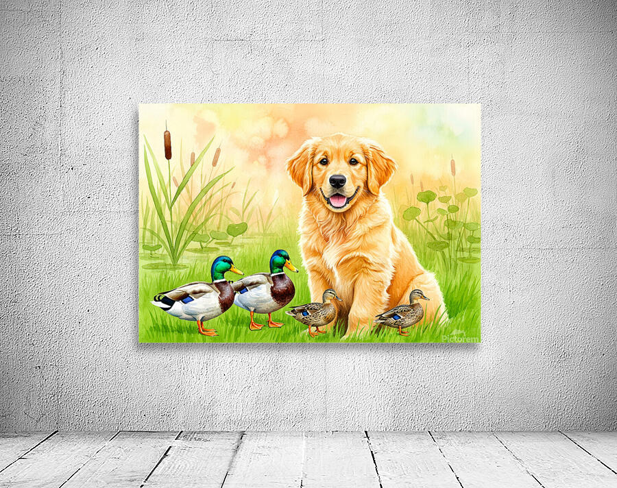 Golden Retriever Puppy Discovers The Pond Wall Preview