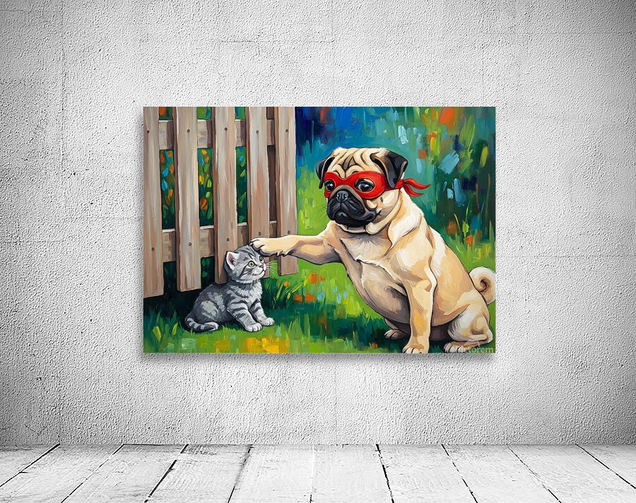 Pug Puppy Superhero Rests After Heroic Day Wall Preview